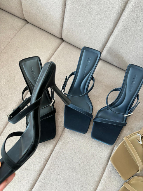 Women Slid on Square Toe High Heels